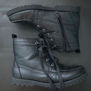 Place Classic Unisex Kids Boys Black Ankle Boots Size 3